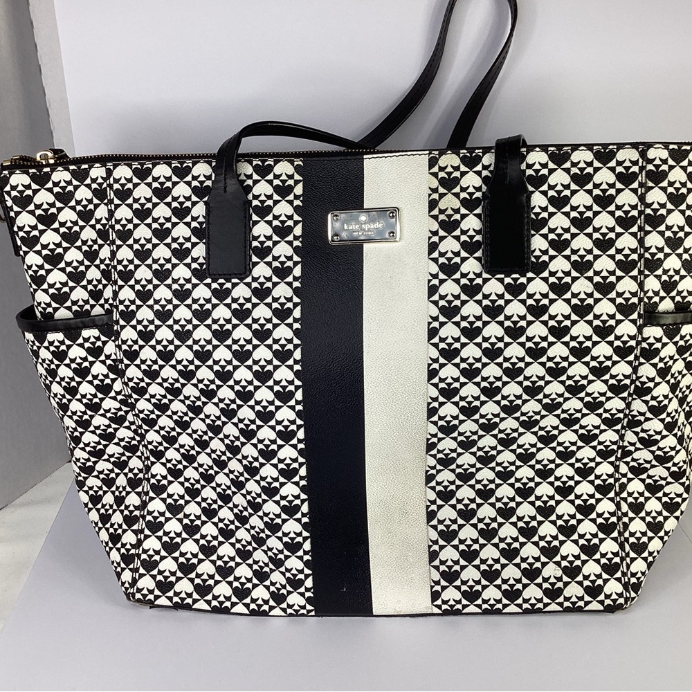 Kate Spade Black and White Geometric Tote
